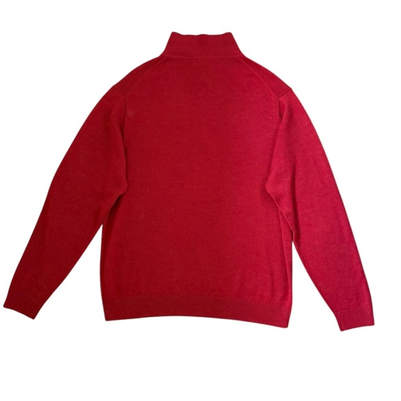 Raffi 100% Merino Wool Classic Quarter Zip Collared Sweater Red Size L - Picture 5 of 10